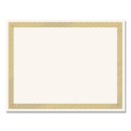 GREAT PAPERS! Foil Border Certificates, 8.5 x 11, Ivory/Gold, Braided, PK12 936060